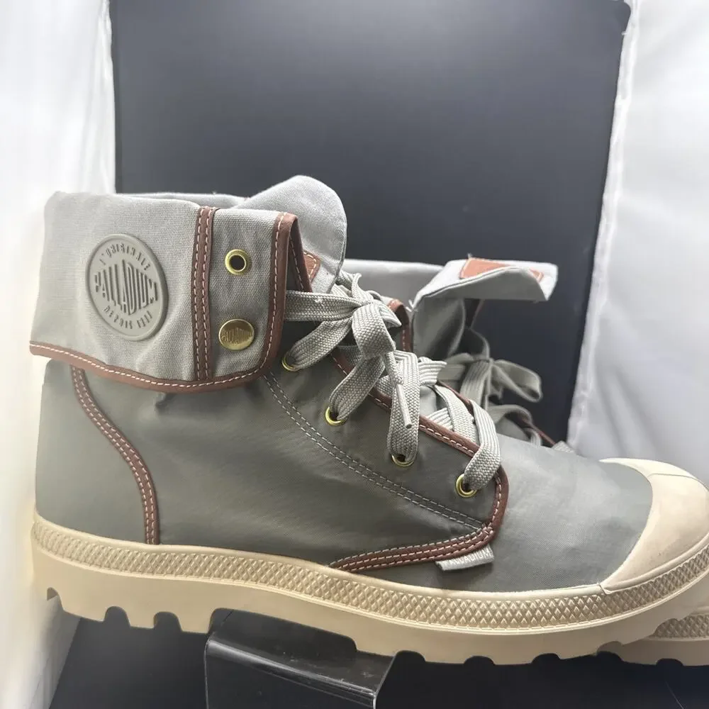 Palladium Baggy Canvas Boots Gray Fold Down High Top Men’s US 14 EU 48 73457